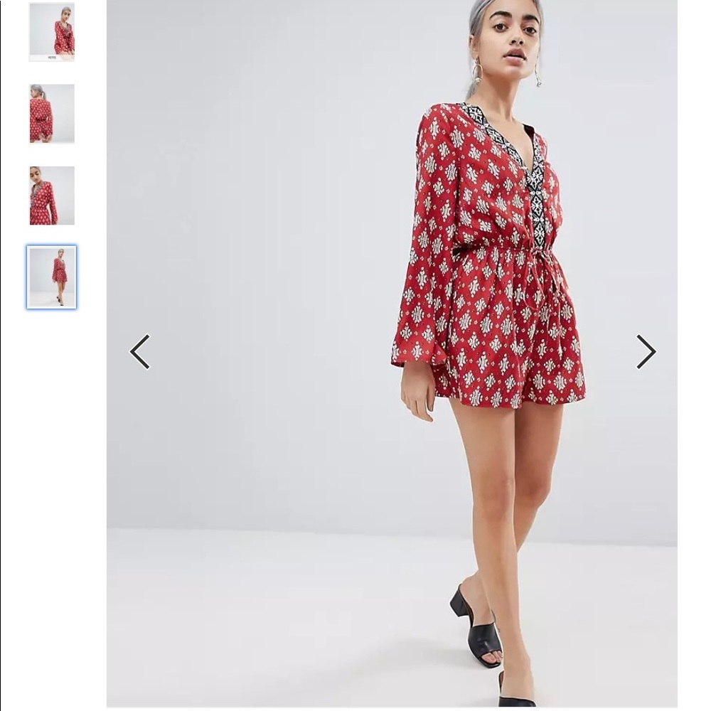 Parisian Petite Border Print Romper with Tie Waist US Size 4P